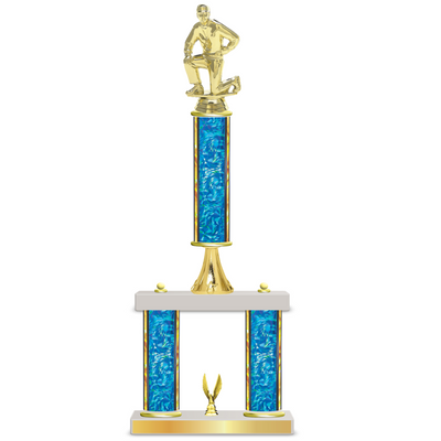 Personalised 3 Column Football Trophy / Award 18" – 21" Custom Figurines & Plate