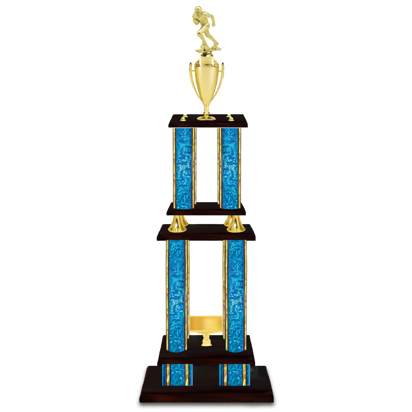 Personalised 4 Column Football Trophy / Award 52" – 56" Custom Figurines & Plate