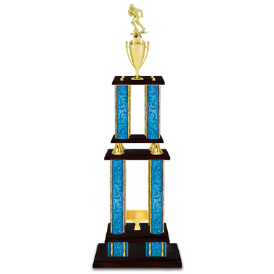 Personalised 4 Column Football Trophy / Award 52" – 56" Custom Figurines & Plate