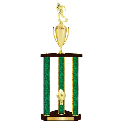 Personalised 3 Column Football Trophy / Award 32" – 36" Custom Figurines & Plate