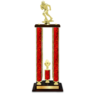 Personalised 4 Column Football Trophy / Award 34" – 38" Custom Figurines & Plate