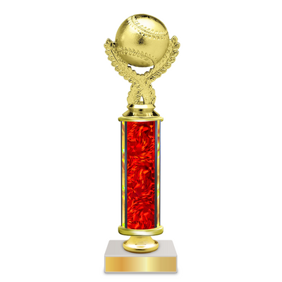 Personalised Softball Column Trophy / Award 9"–12" Custom Figurine & Plate