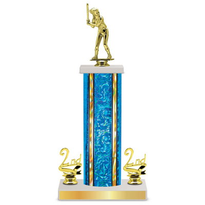 Personalised Softball Column Trophy / Award 12"– 15" Custom Figurine & Plate