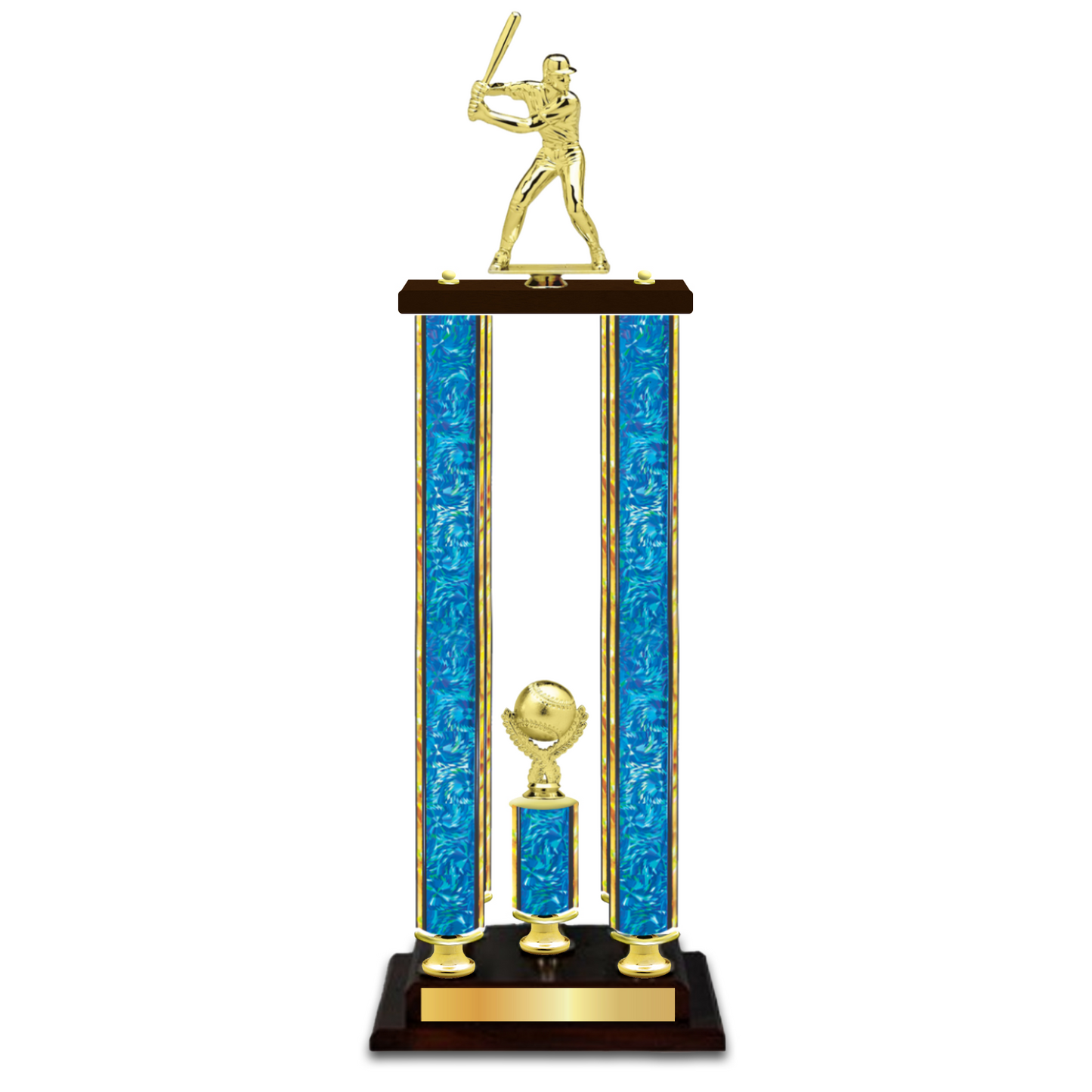 Personalised 4 Column Softball Trophy / Award 34" – 38" Custom Figurines & Plate