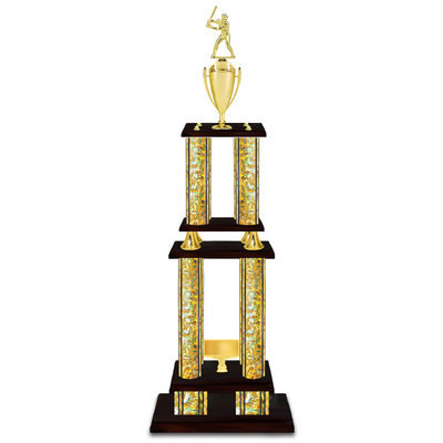 Personalised 4 Column Softball Trophy / Award 52" – 56" Custom Figurines & Plate