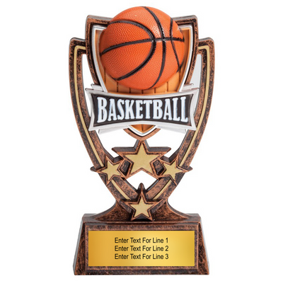 6" Basketball Theme Plastic Sculpture Award for Clubs, Schools & Participation