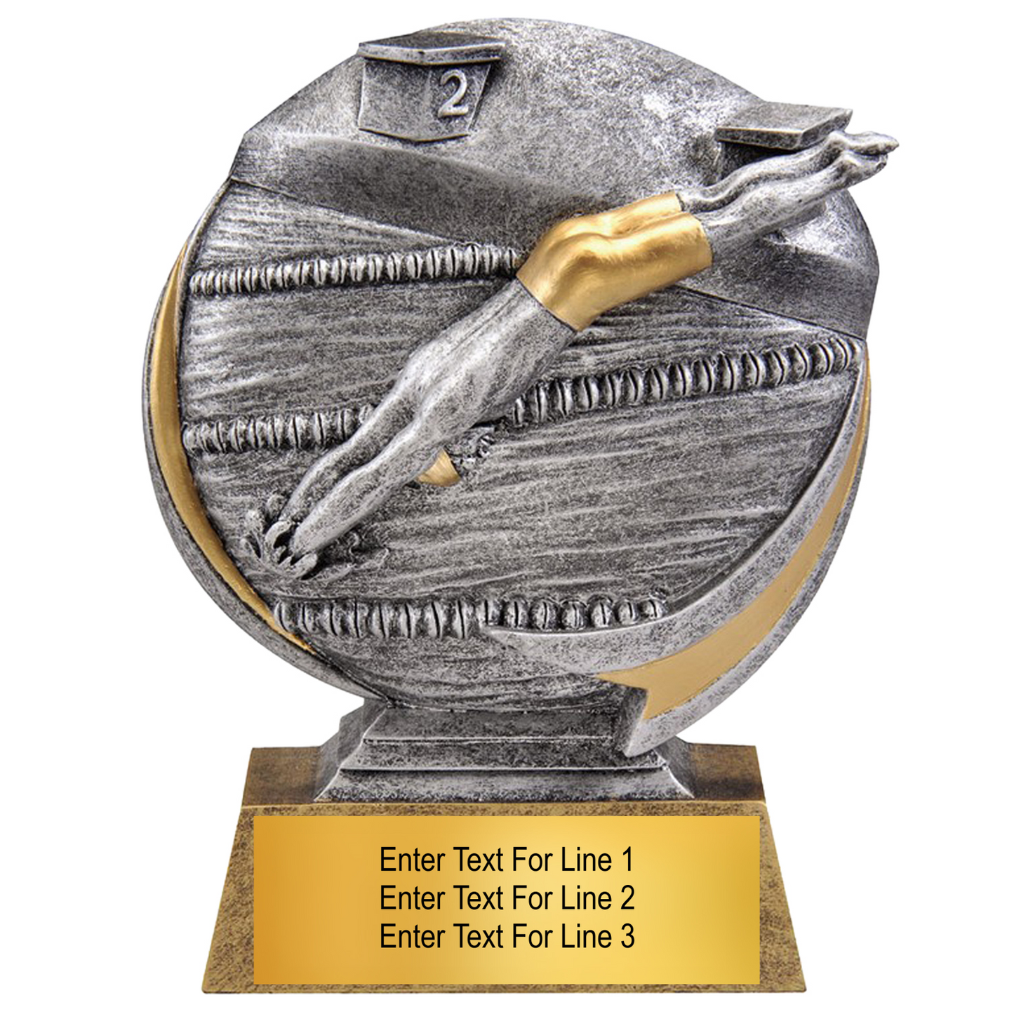 5" Resin Swimming Award for Individual Recognition - Male