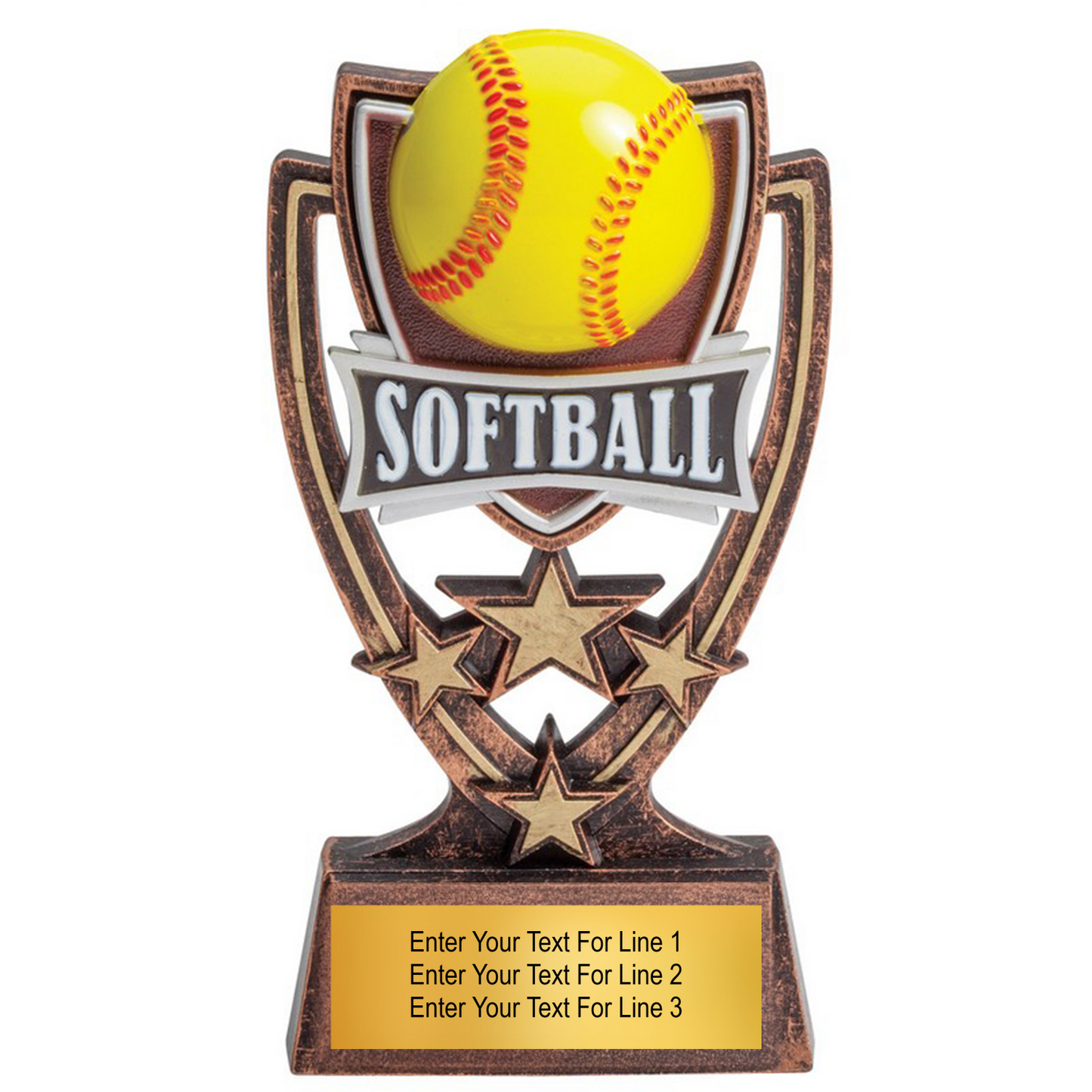 Softball Trophy – 6″ Plastic Award for Clubs, Schools & Participation