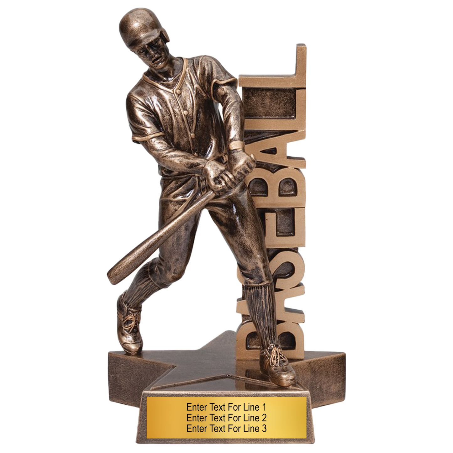 Baseball Trophy – Action Pose Baseball Award Male (2 Sizes)