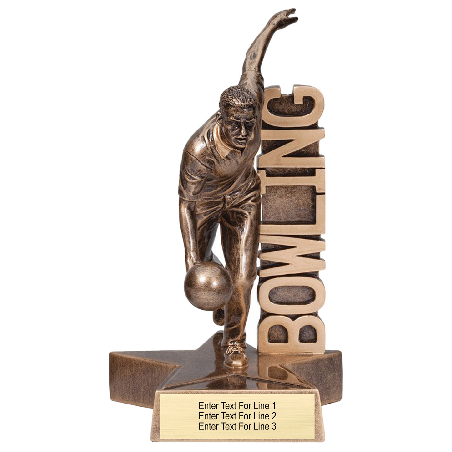 Bowling Trophy – Action Pose Bowling Award Male (2 Sizes)