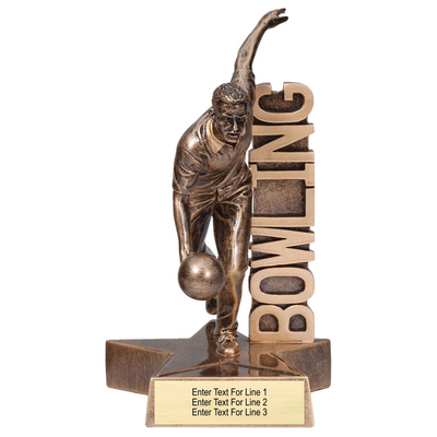 Bowling Trophy – Action Pose Bowling Award Male (2 Sizes)