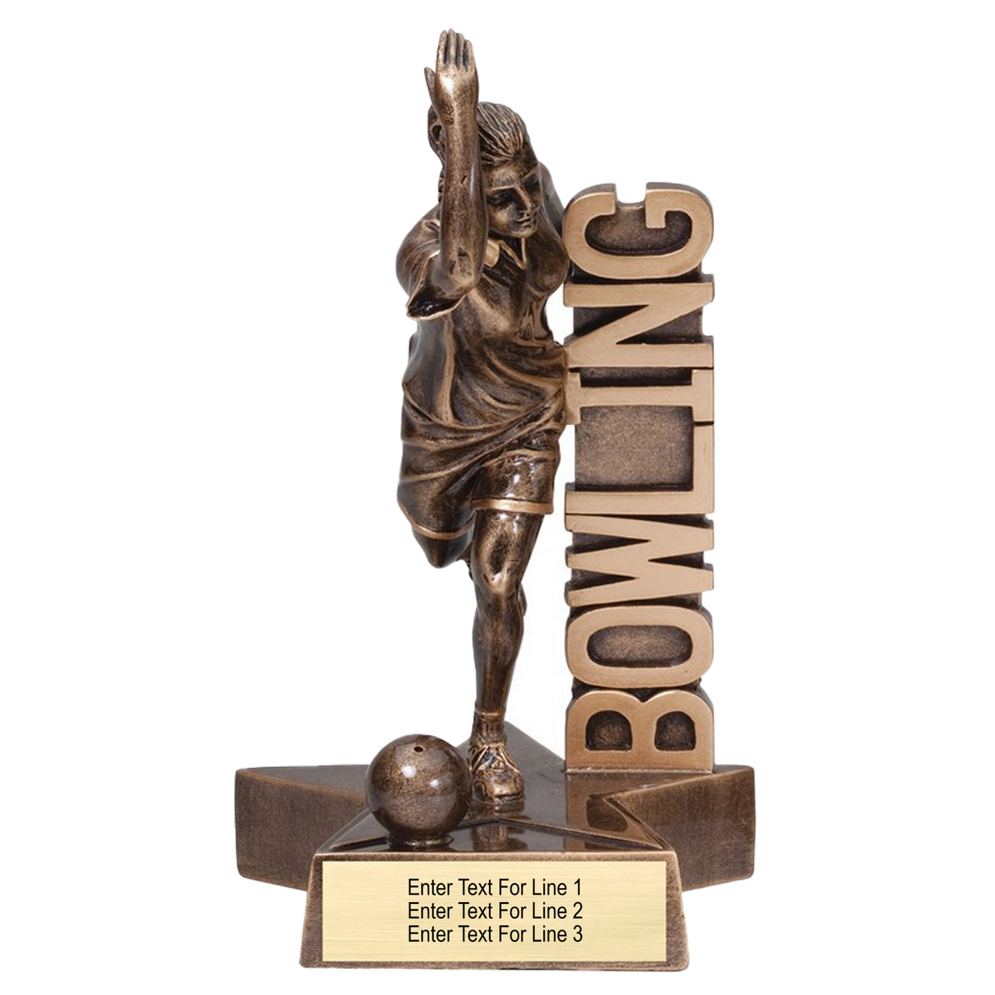 Bowling Trophy – Action Pose Bowling Award Female (2 Sizes)
