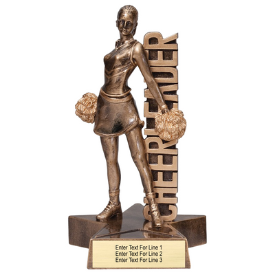 Cheerleading Trophy – Action Pose Cheerleading Award Female (2 Sizes)