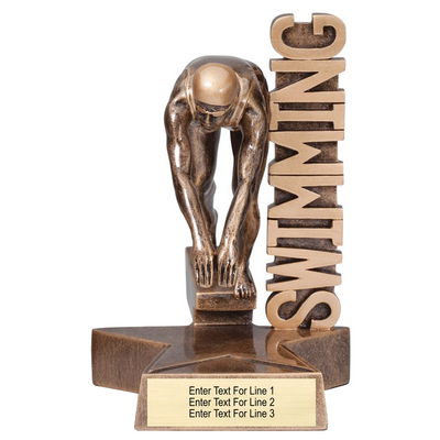 Swimming Trophy – Action Pose Swimming Award Male (2 Sizes)