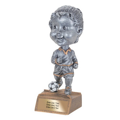 Soccer Trophy - 5.75" Soccer Bobble Head Resin Trophy - Female