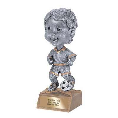 Soccer Trophy - 5.75" Soccer Bobble Head Resin Trophy - Male