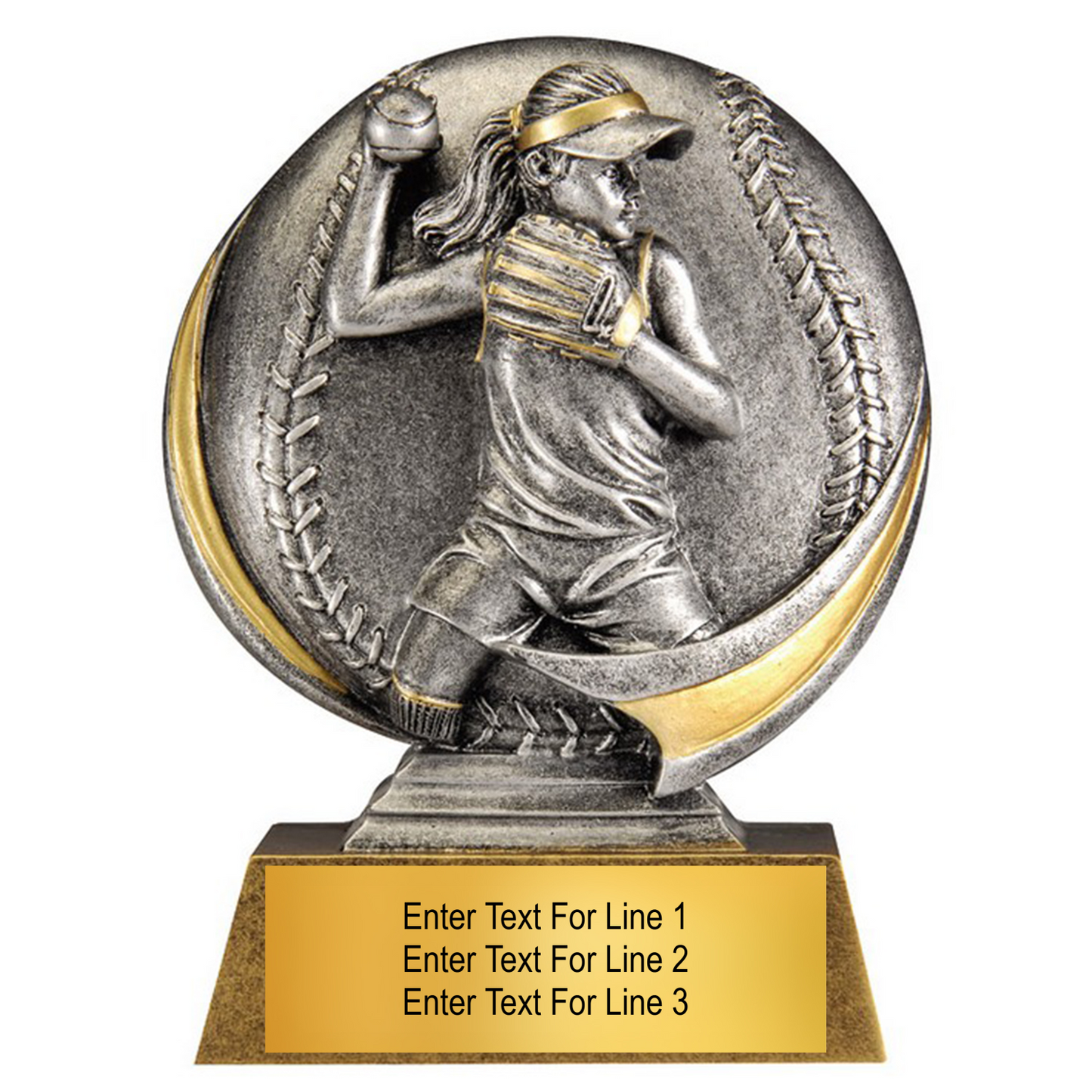 5" Resin Softball Award for Individual Recognition - Female