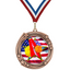 2.75" Swirling Star Cheerleading Medal– Gold, Silver & Bronze with 30 Ribbon Options