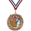 2.75" Swirling Star Softball Medal– Gold, Silver & Bronze with 30 Ribbon Options
