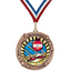 2.75" Swirling Star Swimming Medal– Gold, Silver & Bronze with 30 Ribbon Options