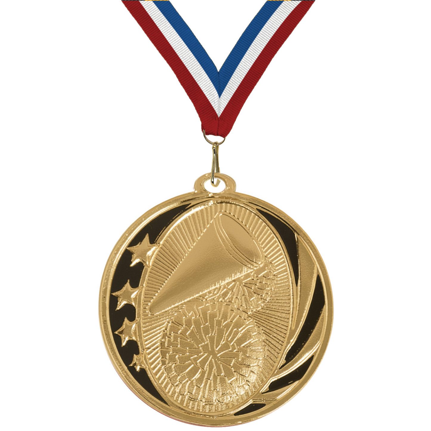 MidNite Star Cheerleading Medal – Gold, Silver & Bronze with 40 Ribbon Options