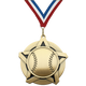 2.25" Baseball Star Medal – Gold, Silver & Bronze with 30 Ribbon Options