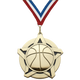 2.25" Basketball Star Medal – Gold, Silver & Bronze with 30 Ribbon Options
