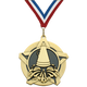 2.25" Cheerleading Star Medal – Gold, Silver & Bronze with 30 Ribbon Options