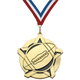 2.25" Football Star Medal – Gold, Silver & Bronze with 30 Ribbon Options