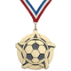 2.25" Soccer Star Medal – Gold, Silver & Bronze with 30 Ribbon Options