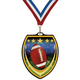 3 1/4" VSM Football Medal – Gold, Silver & Bronze with 30 Ribbon Options