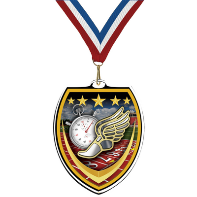 3 1/4" VSM Track & Field Medal – Gold, Silver & Bronze with 30 Ribbon Options