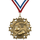2.25" 10 Star Basketball Medal – Gold, Silver & Bronze with 30 Ribbon Options