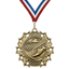 2.25" 10 Star Track & Field Medal – Gold, Silver & Bronze with 30 Ribbon Options
