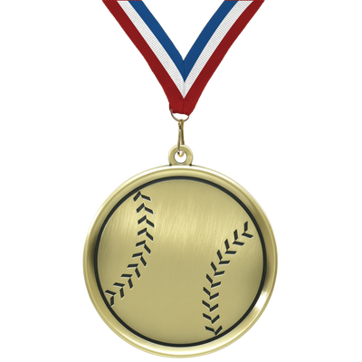 2.25" Baseball Mega Medal – Gold, Silver & Bronze with 30 Ribbon Options