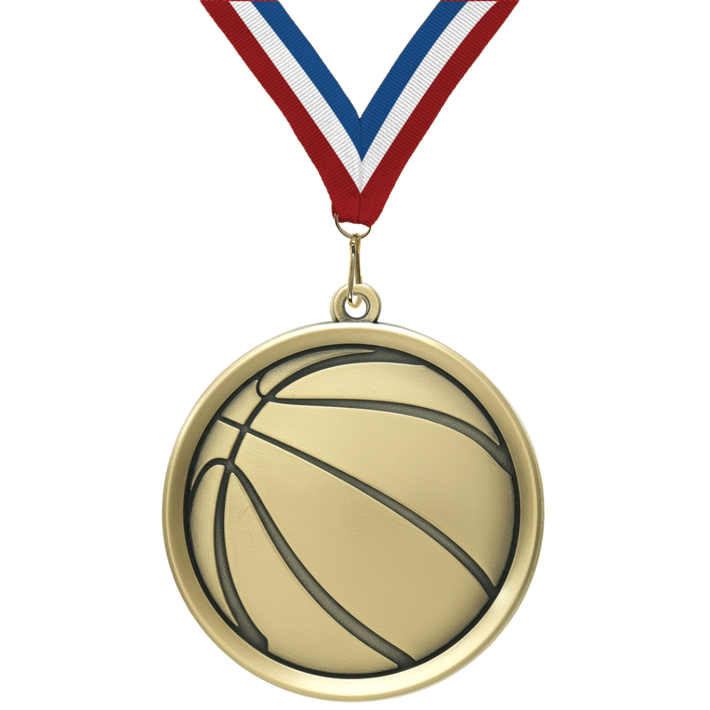 2.25" Basketball Mega Medal – Gold, Silver & Bronze with 30 Ribbon Options