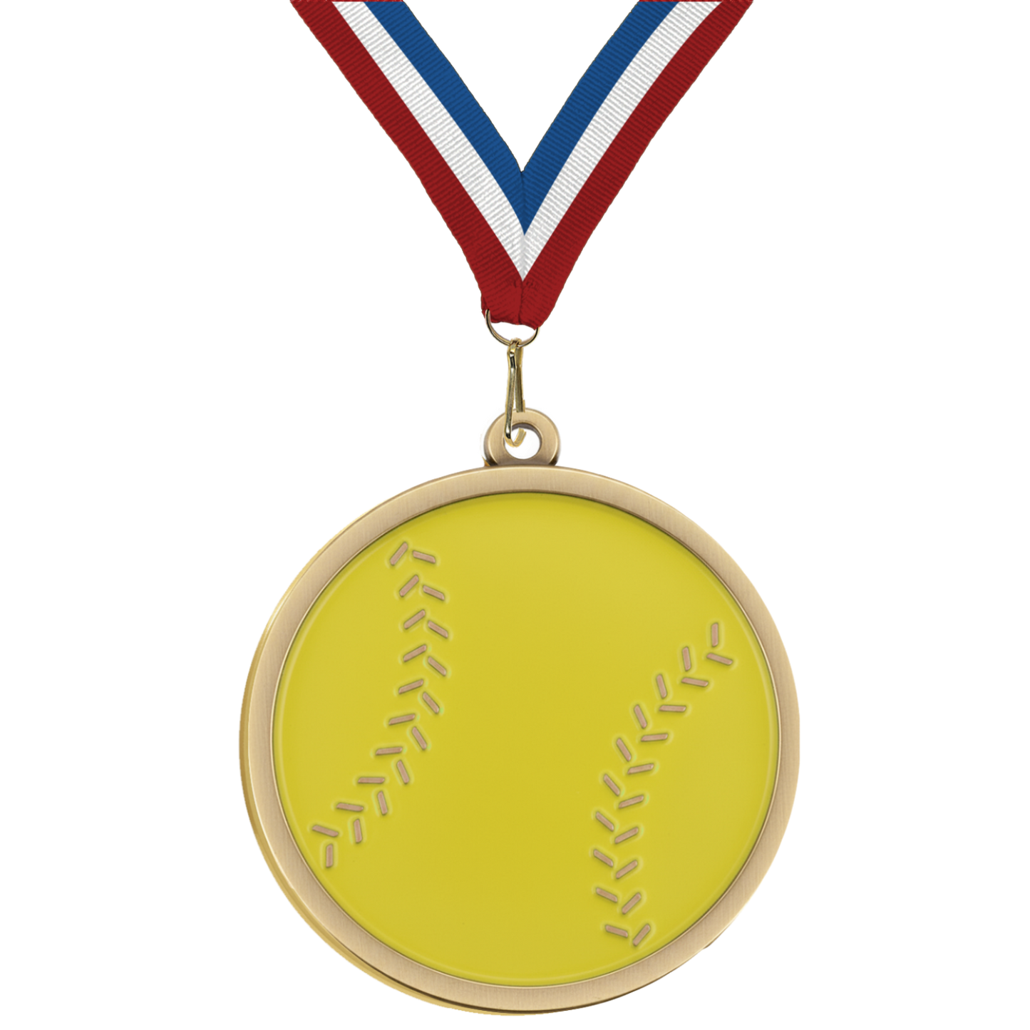 2.25" Softball Mega Medal – Gold, Silver & Bronze with 30 Ribbon Options