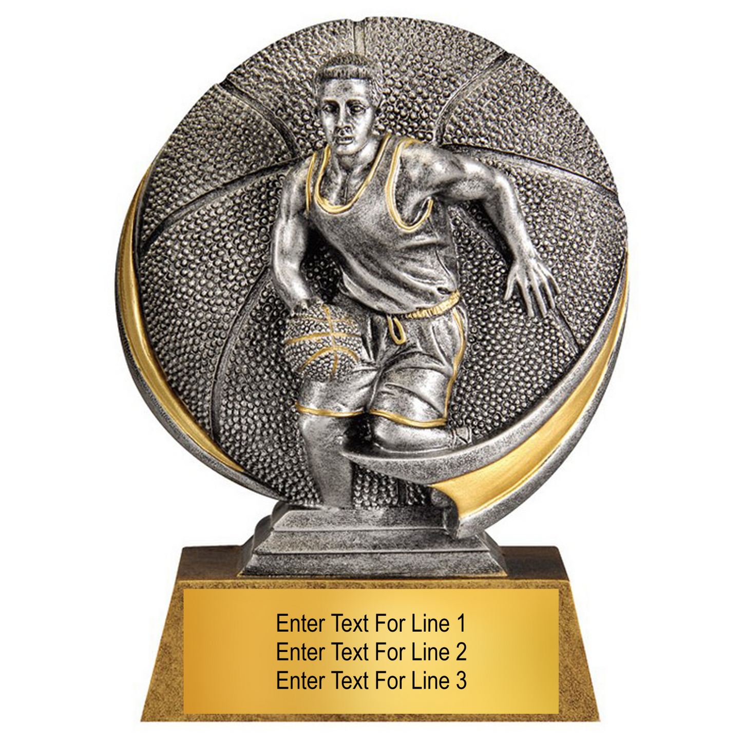 Male 5" 3D Resin Basketball Trophy Award for Individual Recognition - Male