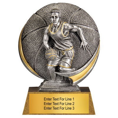 Male 5" 3D Resin Basketball Trophy Award for Individual Recognition - Male