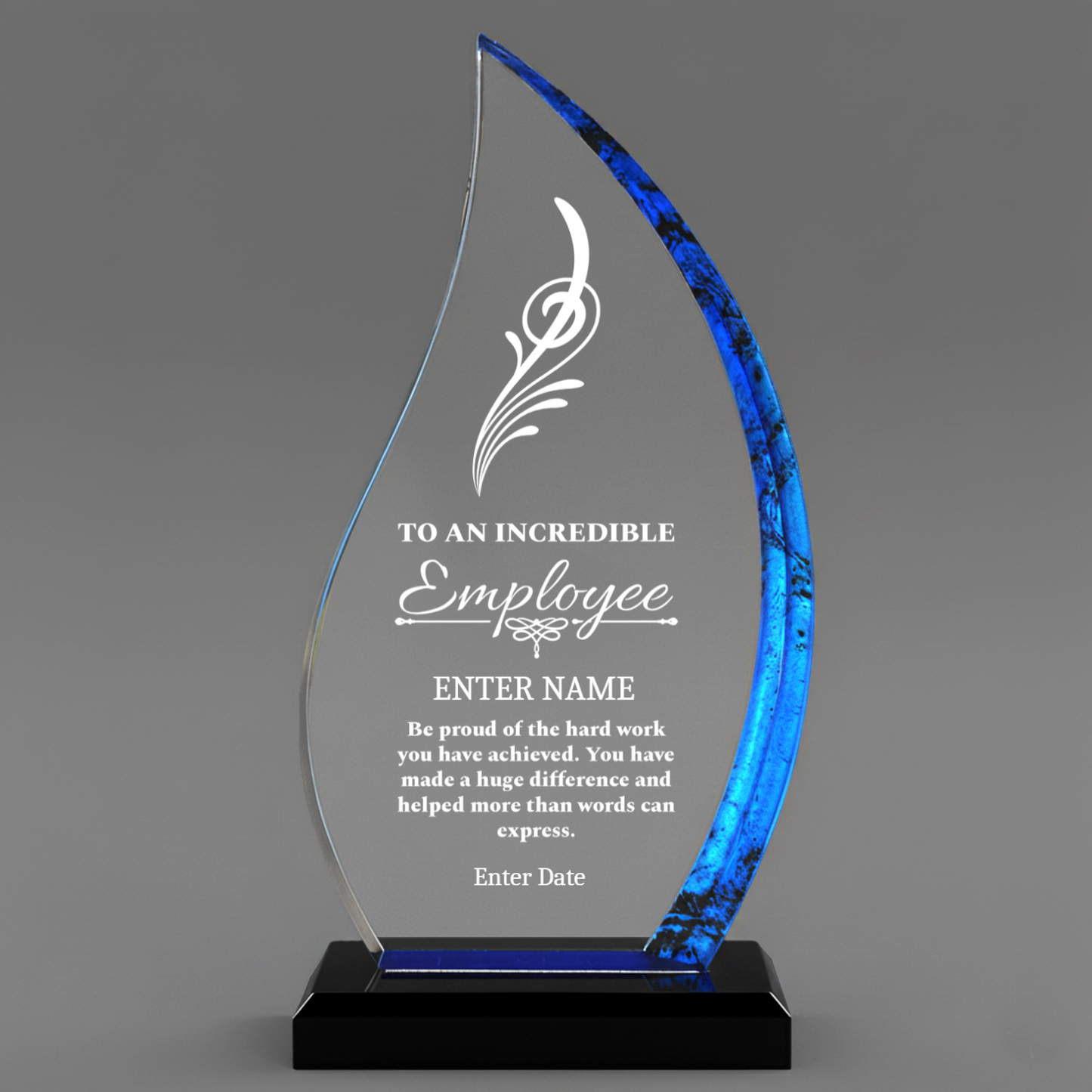 To An Incredible Employee - Blue Flame Acrylic Award 9"