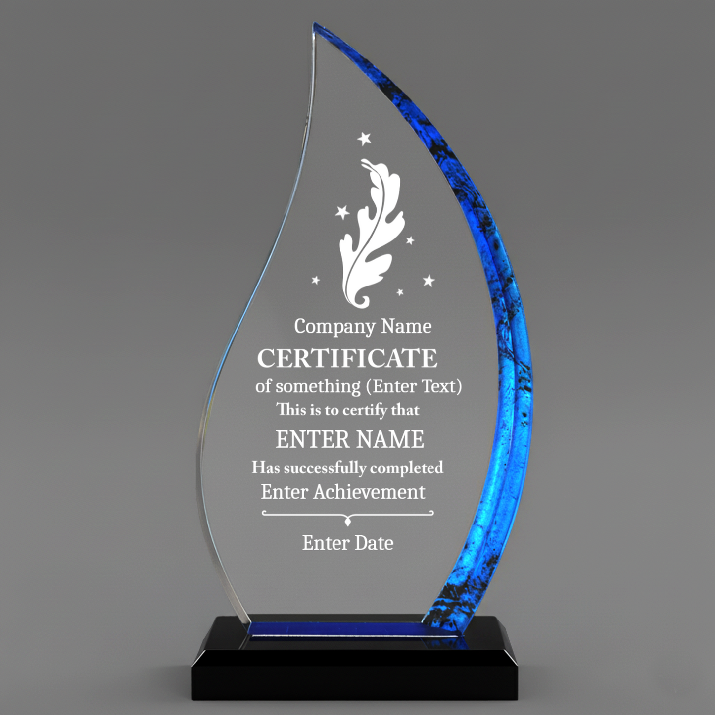 Achievement Award - Blue Flame Acrylic Award 9"