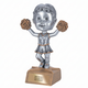 Cheerleading Trophy - 5.75" Cheerleading Bobble Head Resin Trophy - Female