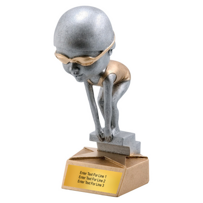 Swimming Trophy - 5.75" Swimming Bobble Head Resin Trophy - Female