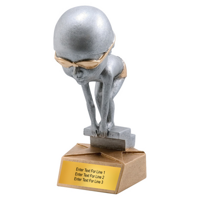 Swimming Trophy - 5.75" Swimming Bobble Head Resin Trophy - Male