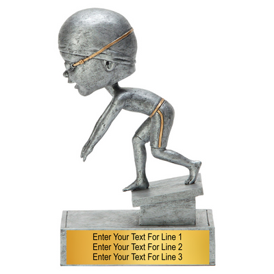 Swimming Trophy - 5.5" Swimming Bobble Head Trophy - Male