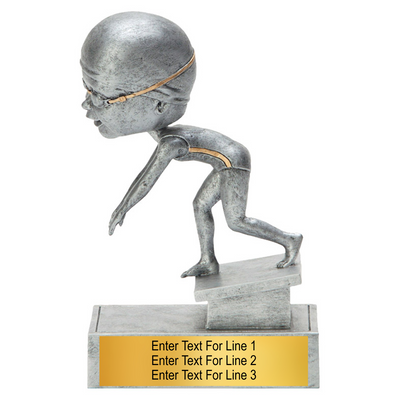 Swimming Trophy - 5.5" Swimming Bobble Head Trophy - Female
