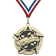 2.25" Pinewood Derby Star Medal – Gold, Silver & Bronze with 30 Ribbon Options