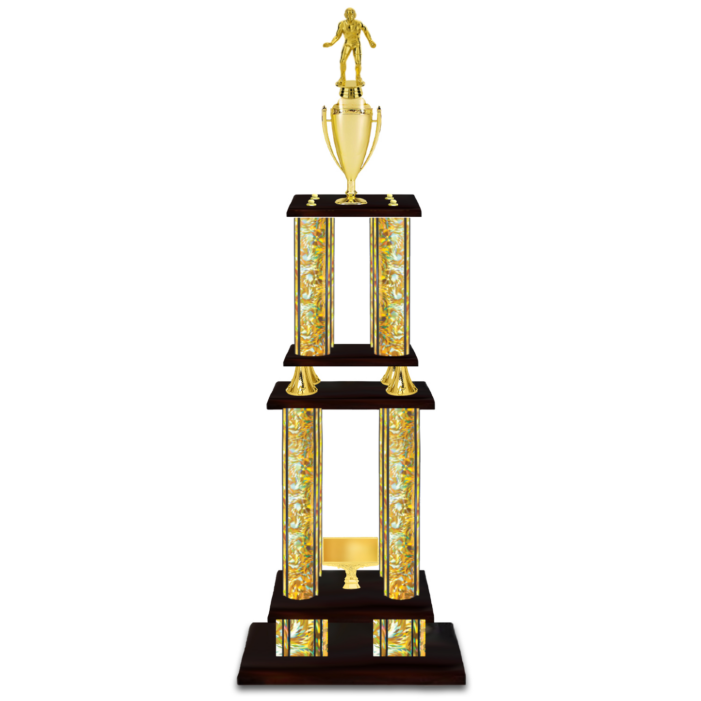 Personalized 4 Column Wrestling Trophy / Award 52" – 56" Custom Figurines & Plate