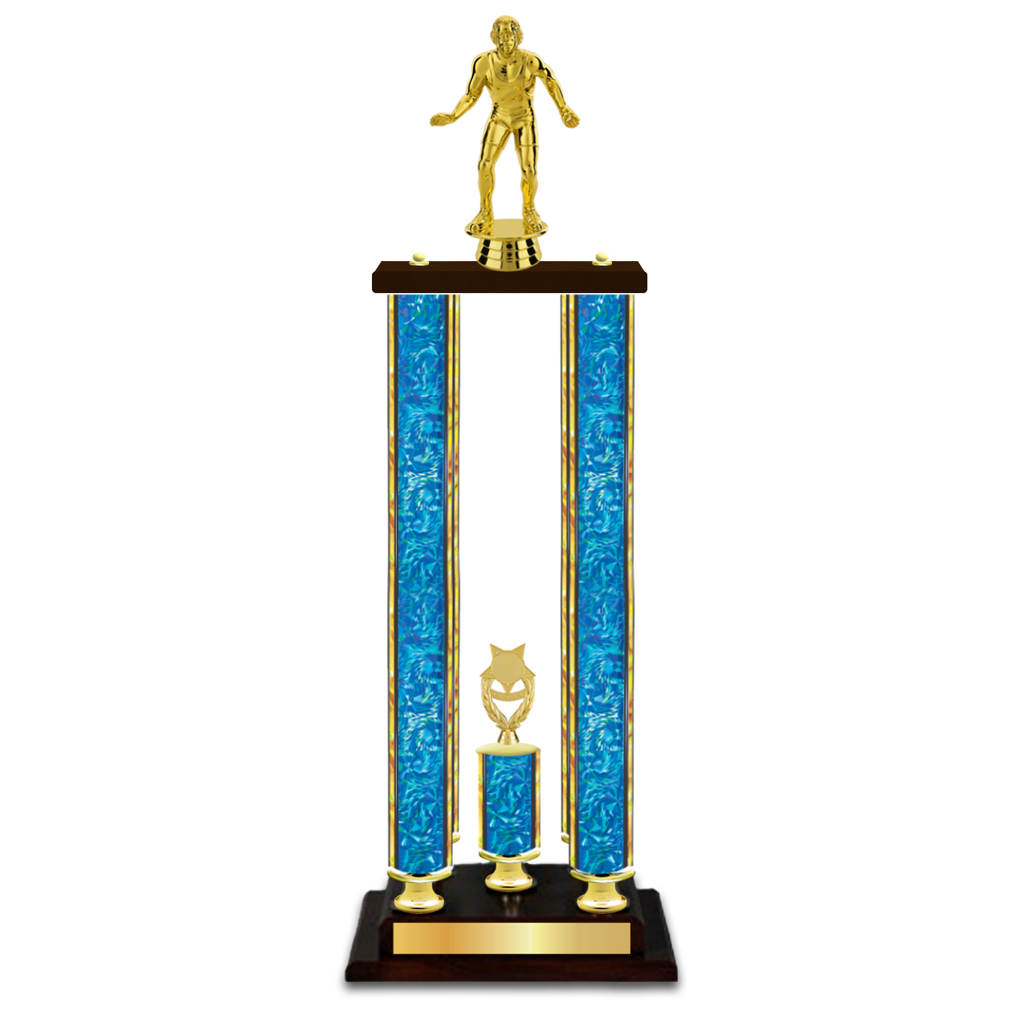 Personalized 4 Column Wrestling Trophy / Award 34" – 38" Custom Figurines & Plate
