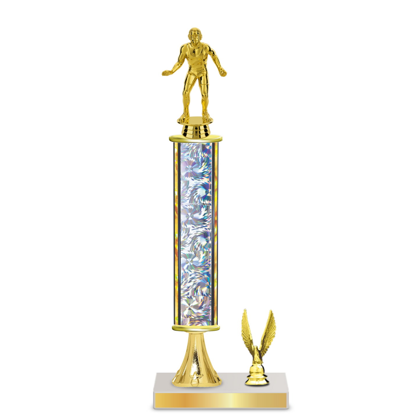 Personalized Wrestling Column Trophy / Award 13"– 16" Custom Figurine & Plate